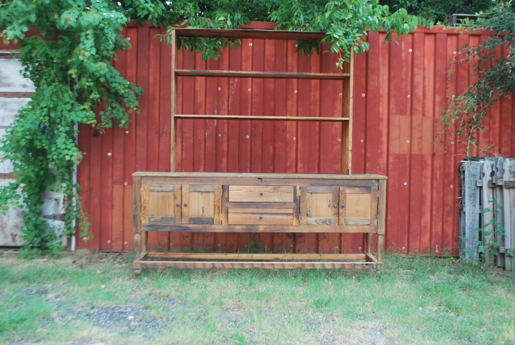 large light brown wooden cabinet