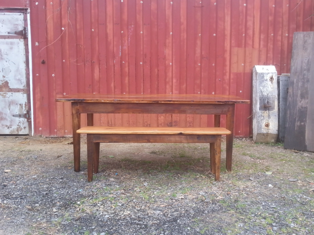 benches with red background outside