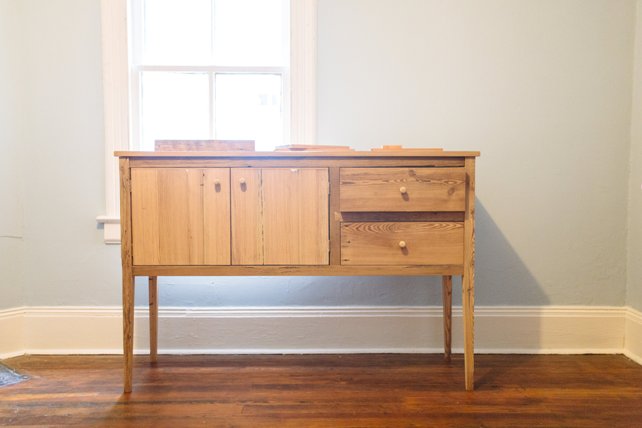 Light brown wooden night stand