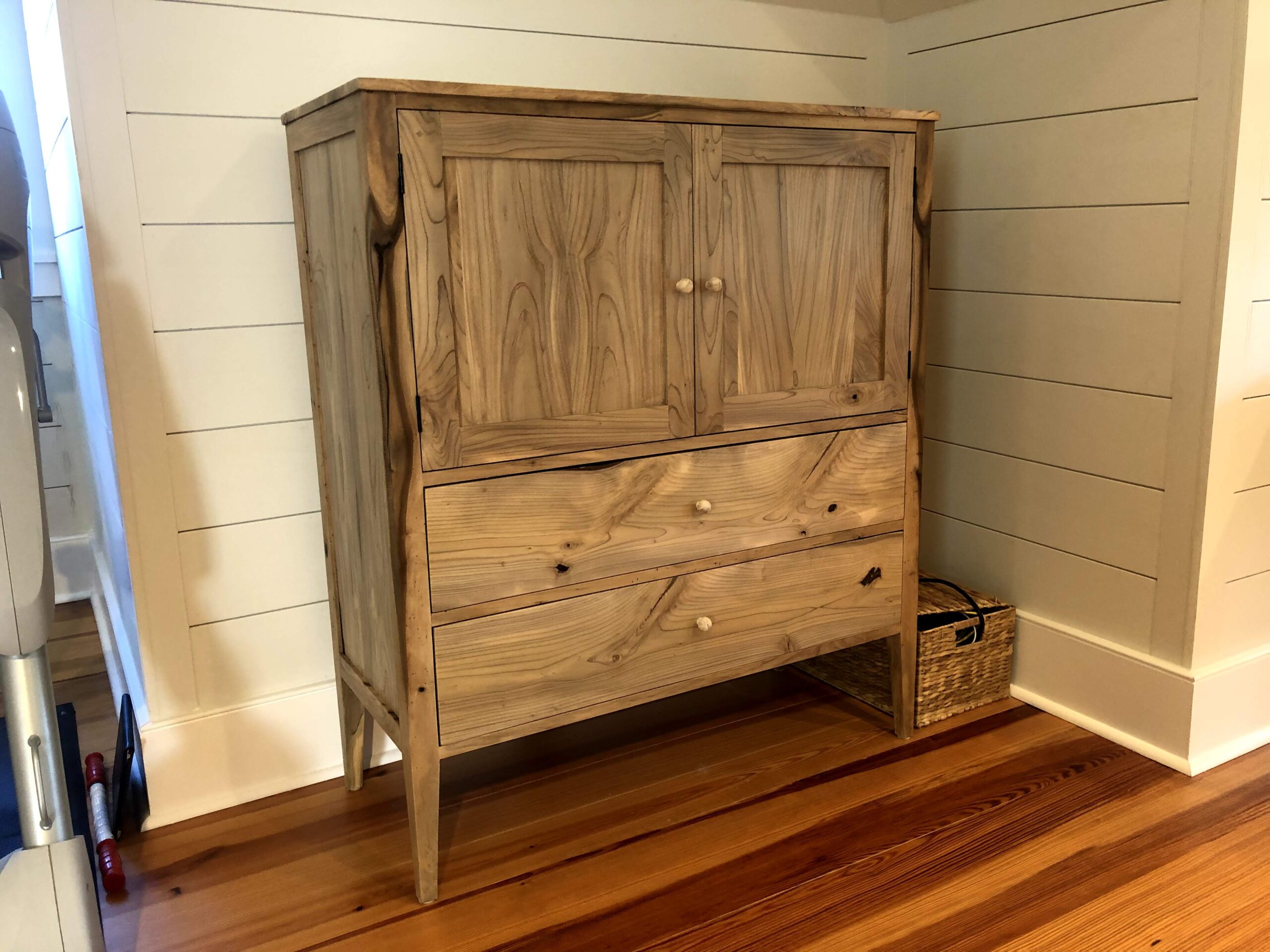 light brown wooden cabinet